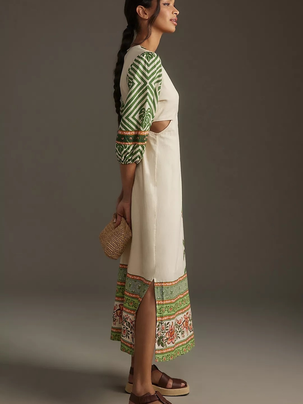 Farm Rio x Anthropologie Palm V-Neck Midi Dress. - Picture 4 of 9